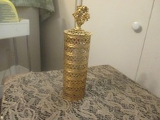 Vintage  MATSON Hollywood Regency  FILIGREE HAIR SPRAY CAN COVER ROSES 11