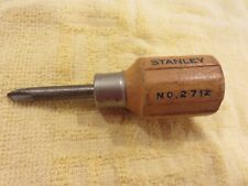 Vintage Stanley 2712 Alloy Steel Phillips Screwdriver Wood Handle 3 1/2