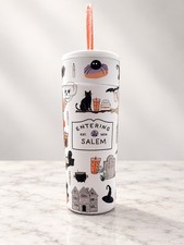 Dunkin Entering Salem 2026 Halloween 22oz Stainless Steel Tumbler With Straw NEW picture
