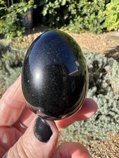Black Obsidian Polished Crystal Egg - OBE picture