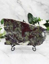 Dragon Blood Jasper Slab 3.2 lb Polished Red Green Stone on Stand Display picture