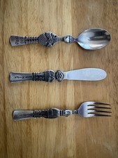 Vintage 1976 Gorham Sesame Street Child Flatware Set - Ernie, Big Bird, Bert picture