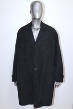 French 1930s Black Linen Maquignon Atelier Work Chore Coat Sz XL Made in France picture