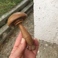 Vintage Wooden Sock Sewing Darning Mushroom With Hidden Needle Hole From Serbia picture