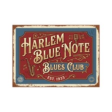 Vintage Advertising Sign Print Blues Club Retro 1940s, 5