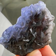 Natural Cubic Phantom Fluorite Cluster Crystal Raw Mineral Specimen Focus Stone picture