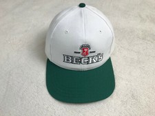 Becks Beer Embroidered Baseball Golf Hat White Green Adjustable NEW picture
