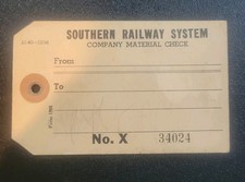 1940 Southern Railway System Company Materials Check Train Tag Form 1526 HTF picture