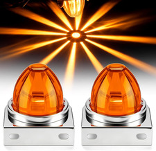 Amber LED Side Marker Lights with Brackets for Semi Trucks and Trailers picture