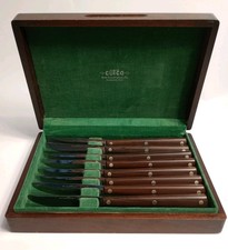 Vintage CUTCO No. 47 Steak Knives Set of 8 Unused Original Wood Case picture