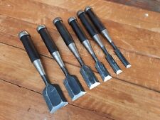 Lot of 6 Vintage Japanese  Bevel Edge Chisels Rosewood handle Woodworking Tools picture