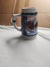Vintage Budweiser Holiday Clydesdales Beer Stein picture