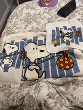 VTG  1970s Towel Set featuring Snoopy Woodstock Washcloth Hand Towel Body Towel picture