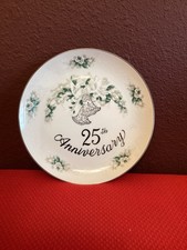Lefton China 25th Anniversary 10.25” Handpainted Porcelain Plate #8265 picture