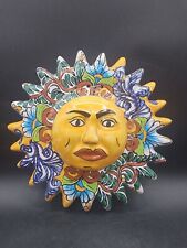 Talavera Mexican Art Pottery Sun Wall Decor 9” picture