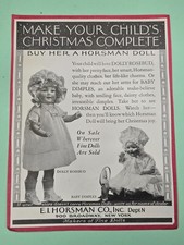 Vintage 1928 Magazine Ad Horsman Dolls Christmas Dolly Rosebud Baby Dimples Doll picture