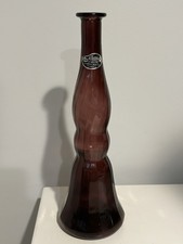 Vintage Rossini Empoli Glass Italy Amethyst Decanter Genie Bottle 13.5 Label picture