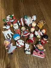 Vtg Flocked Ornaments Mixed Lot x 15 Craft picture