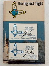 NASA Astronaut Jim Irwin Signed Two Business Cards and The Highest Flight Book picture