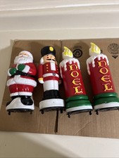 Vintage 1995 Empire Blow Molds Candles Lot of 4 Pathway Light Toppers picture