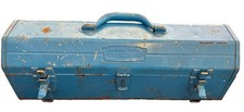 Vintage Craftsman Hip Roof Metal Tool Box Blue USA picture