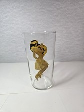 Vintage Peek A Boo Pinup Girl Drinking Glass 12 oz Hula Girl Barware 5.25