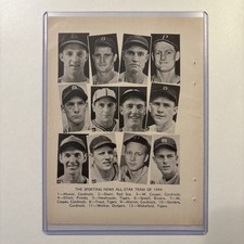 1944 The Sporting News All Star Team Picture Musial/Doerr/Newhouser Rare Vintage picture
