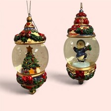 Kirkland Signature Waterglobe Christmas Tree & Snowman Ornament Snow Globes picture