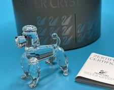 Swarovski Crystal 7619 000 003 Poodle Dog Standing 167571 In Box With COA picture
