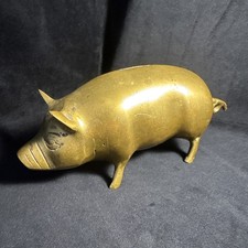 Vintage Handmade Brass Piggy Bank picture