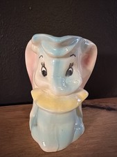 Vintage Disney Dumbo Ceramic Pitcher Leeds Pottery Mark 1940s USA Planter Vase picture