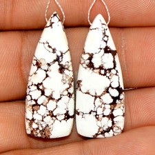 35Cts Natural Wild Horse Jasper Cabochon Gemstone Side Drill Pair 30x10mm #P153 picture