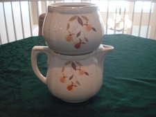 Vintage Hall's Superior Autumn Leaf Drip Coffee Pot 2 Pieces Retro Kitchen picture