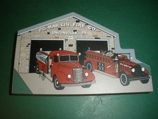 1999 Hometowne Collectibles Shelf Sitter Po-mar-lin Fire Company Unionville PA picture