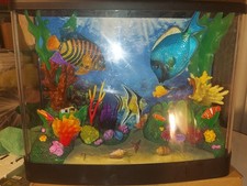 Vintage Spencer's Gifts Aquarium Fiber Optic Color Lighted Fish Tank 12