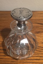 Antique R Wallace & Sons Sterling Silver Crystal Perfume Bottle Monogram F picture