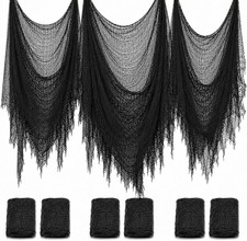 6 Pack Black Creepy Cloth - Halloween Decorations - 30X72 Inch picture