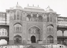Amer Fort Sheesh Mahal Gateway Ornate Palace Architecture Vtg. Photo 19thC. picture