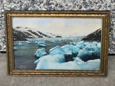 Antique Vintage Hand Tinted Framed Real Photo of Taku Glacier Juneau Alaska picture