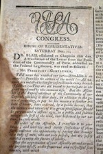 President GEORGE WASHINGTON Signed Letters 1790 Philadelphia PA Old Newspaper  picture