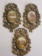Vintage Fragonard Courtship Cameo Wall Plaques Set of Three Rococo picture