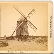 Nantucket Windmill Built In 1746--J. Freeman Stereoview O96 picture
