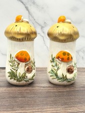 Sears Roebuck 1977 Vintage Merry Mushroom Salt and Pepper Shakers Set Stamped picture