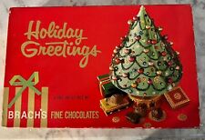 Vintage Brachs Chocolate Candy Box Empty Holiday Greetings Christmas Tree 11.25 picture
