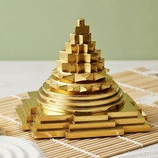 Maha Meru Shree Yantra 3D Metal Sri Yantra Lakshmi Hindu Puja Altar Vastu 6cm picture