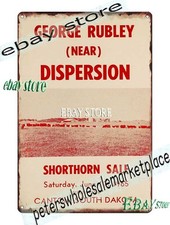 1965 Canton South Dakota George Rubley Sale Tin Sign Shorthorn retro ranch picture
