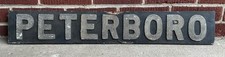 Old 1920s Detroit City Wood PETERBORO Traffic Street Road Sign Chinatown Cass picture