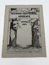 1905 Needham High School Advocate Annual Magazine MA Photos Ads Local History MA picture