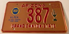 1997 Tucson Arizona ALPCA Souvenir Booster License Plate 387 HEVY COPPER picture