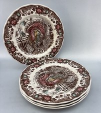 New Johnson Brothers His Majesty Turkey Set/4 Dinner Plate Thanksgiving ￼ picture